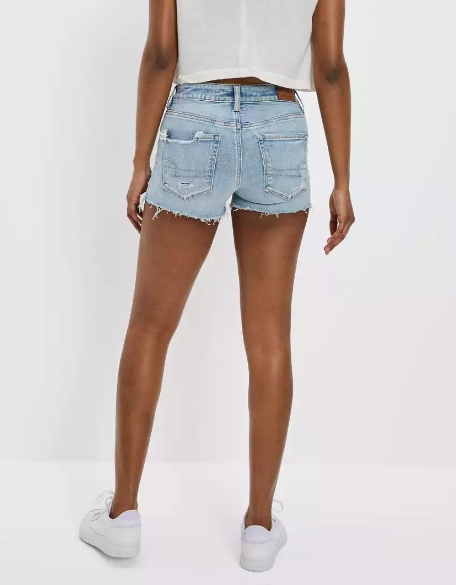 Shorts American Eagle AE Ne(x)t Level High-Waisted Denim Indigo Clair Femme | YBD-69087028